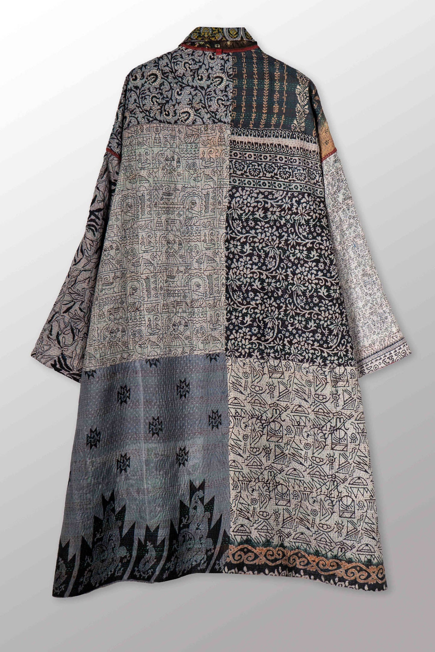 VINTAGE SILK KANTHA NEW OVERSIZED COAT - sv2342-0009a -
