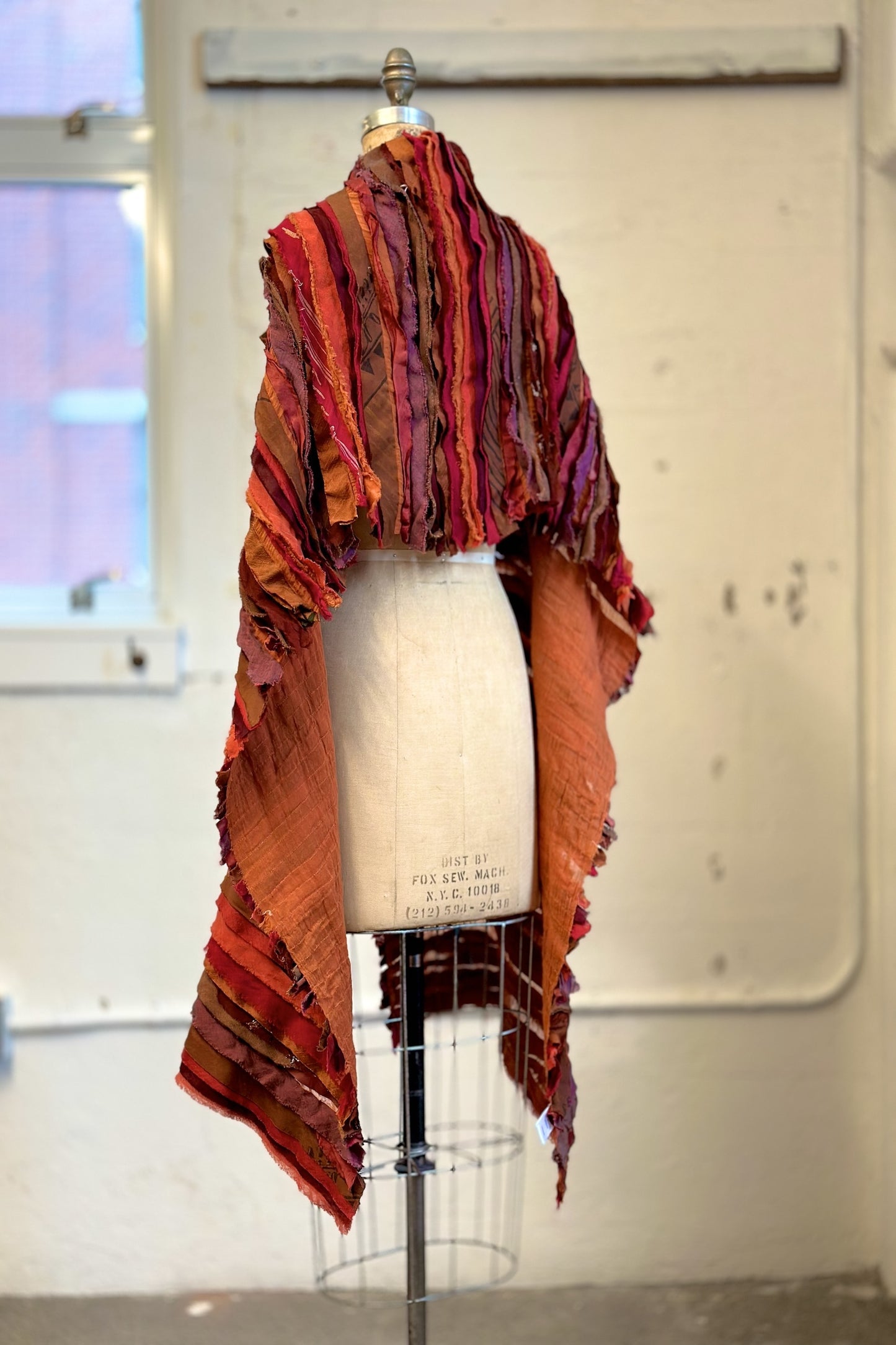 WAVY STRIPE KANTHA SMALL SHAWL - wv2830-org -