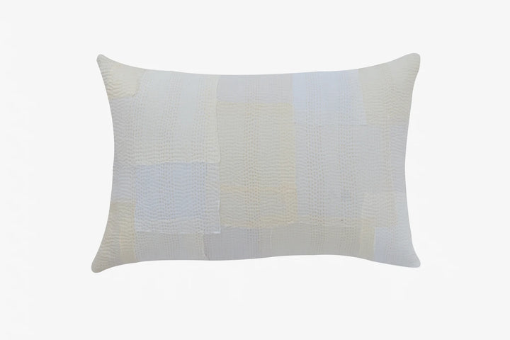 Mosaic Fray Handmade Vintage Kantha Pillow  -Cauliflower