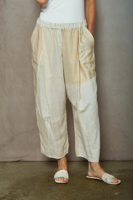 JAIPUR WHITE KANTHA BAGGY PANTS - jw2642-ivy -