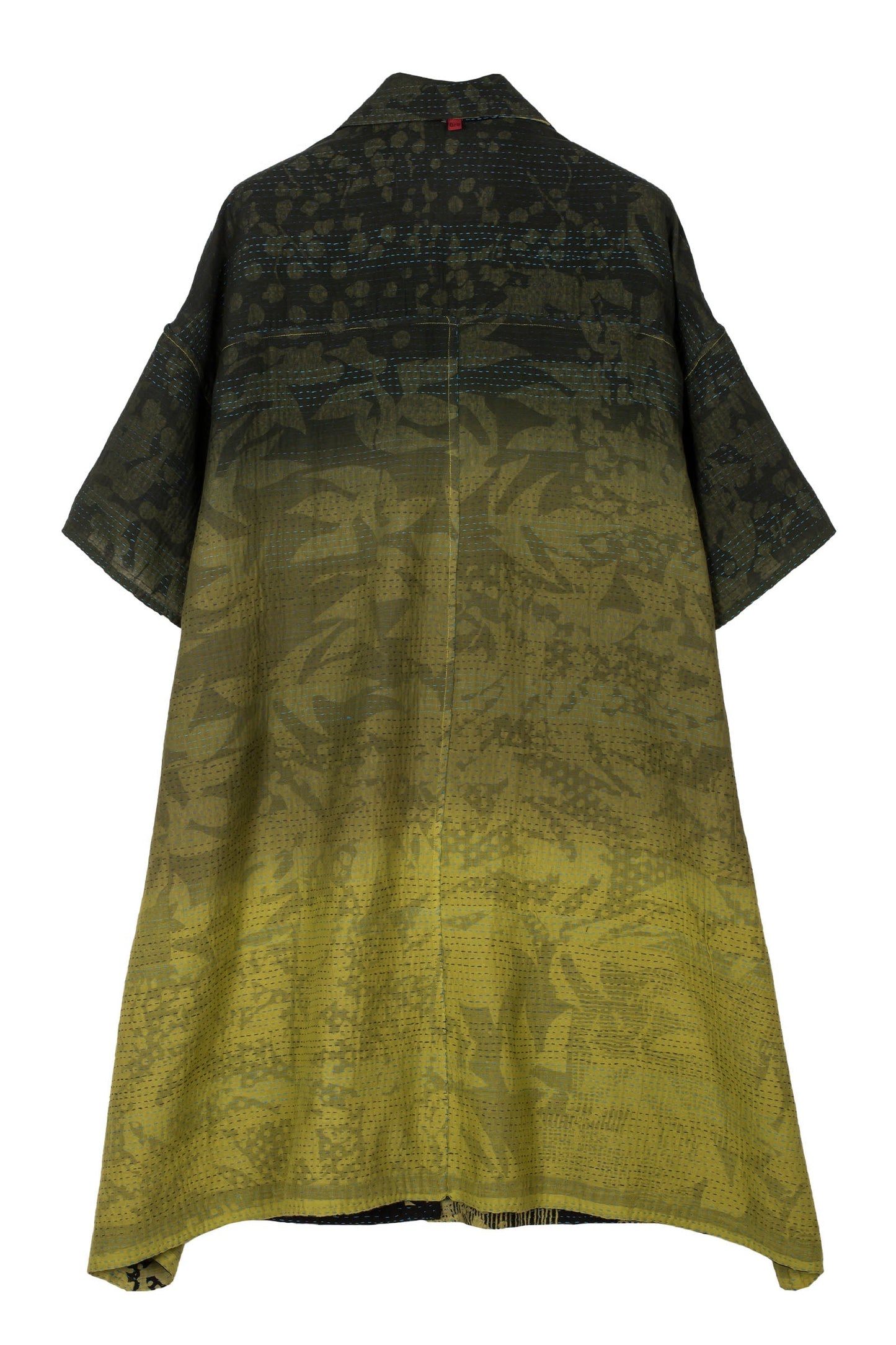 MONOTONE TWILIGHT PRINT KANTHA HALF SLV. SHIRT DRESS - tp2429-cha -