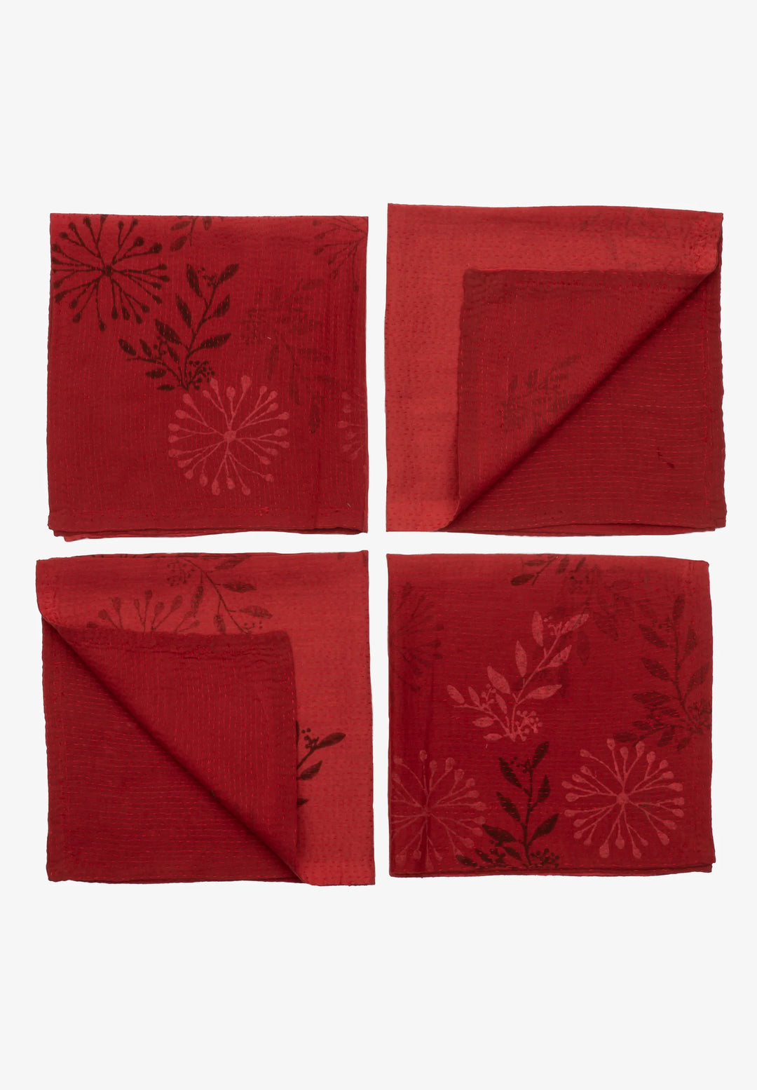 Ombre Handmade Kantha Napkin - Orange (Set of 2)