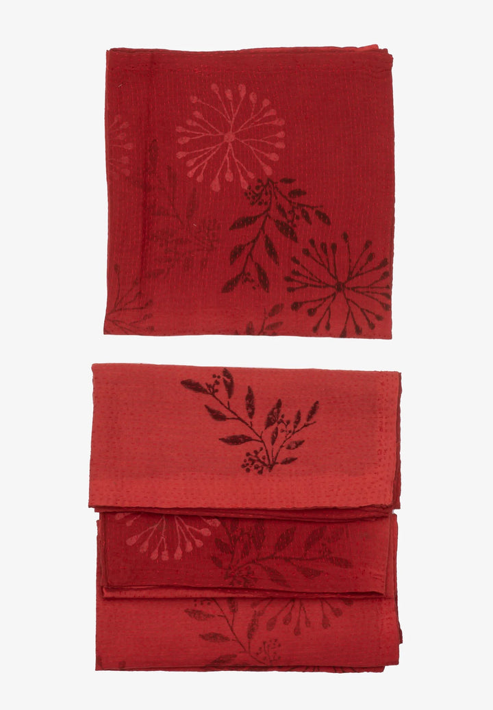 Ombre Handmade Kantha Napkin - Orange (Set of 2)