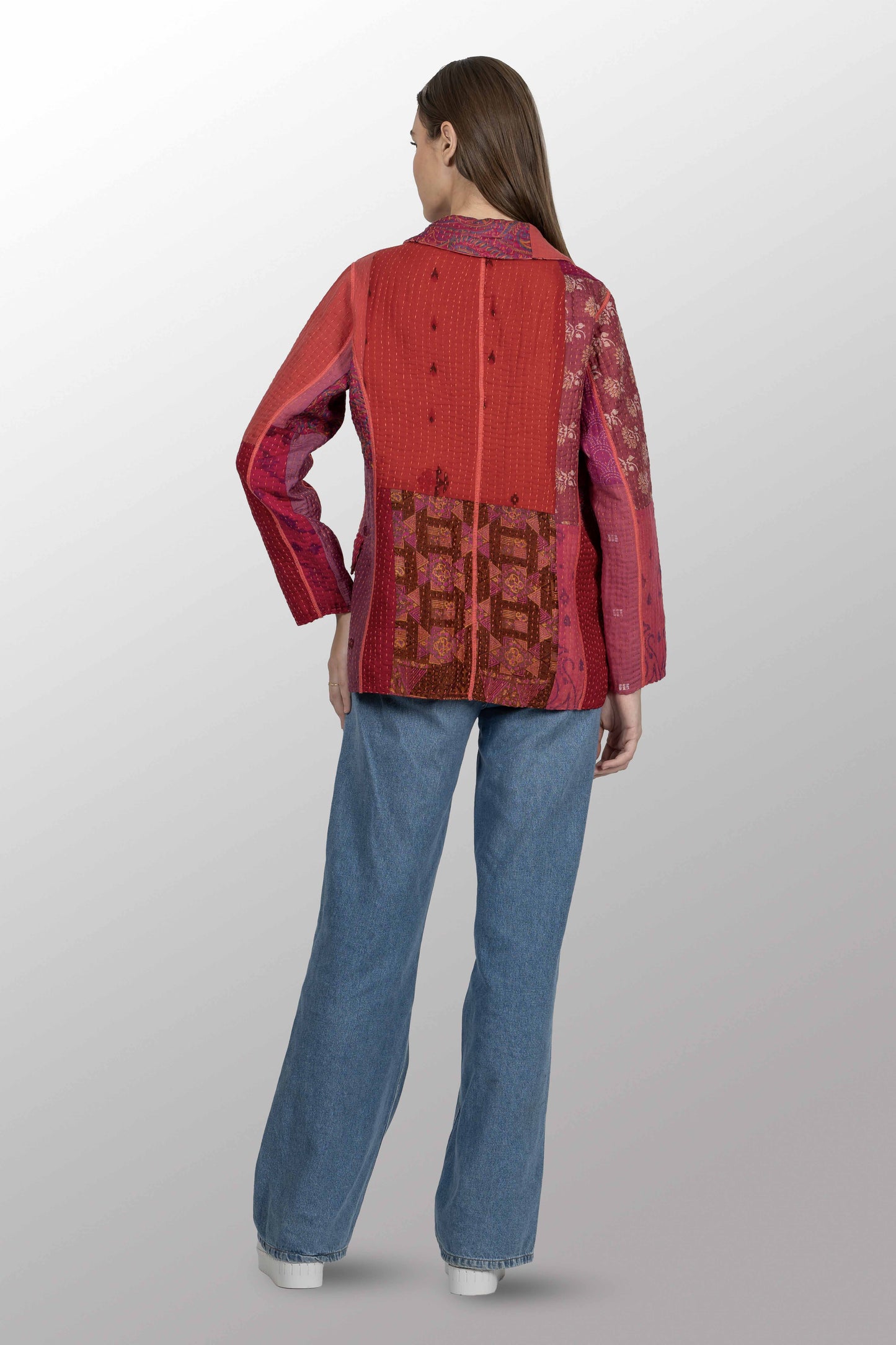 BBK PATCH KANTHA BASIC JACKET - bl-bbp4052-pik -