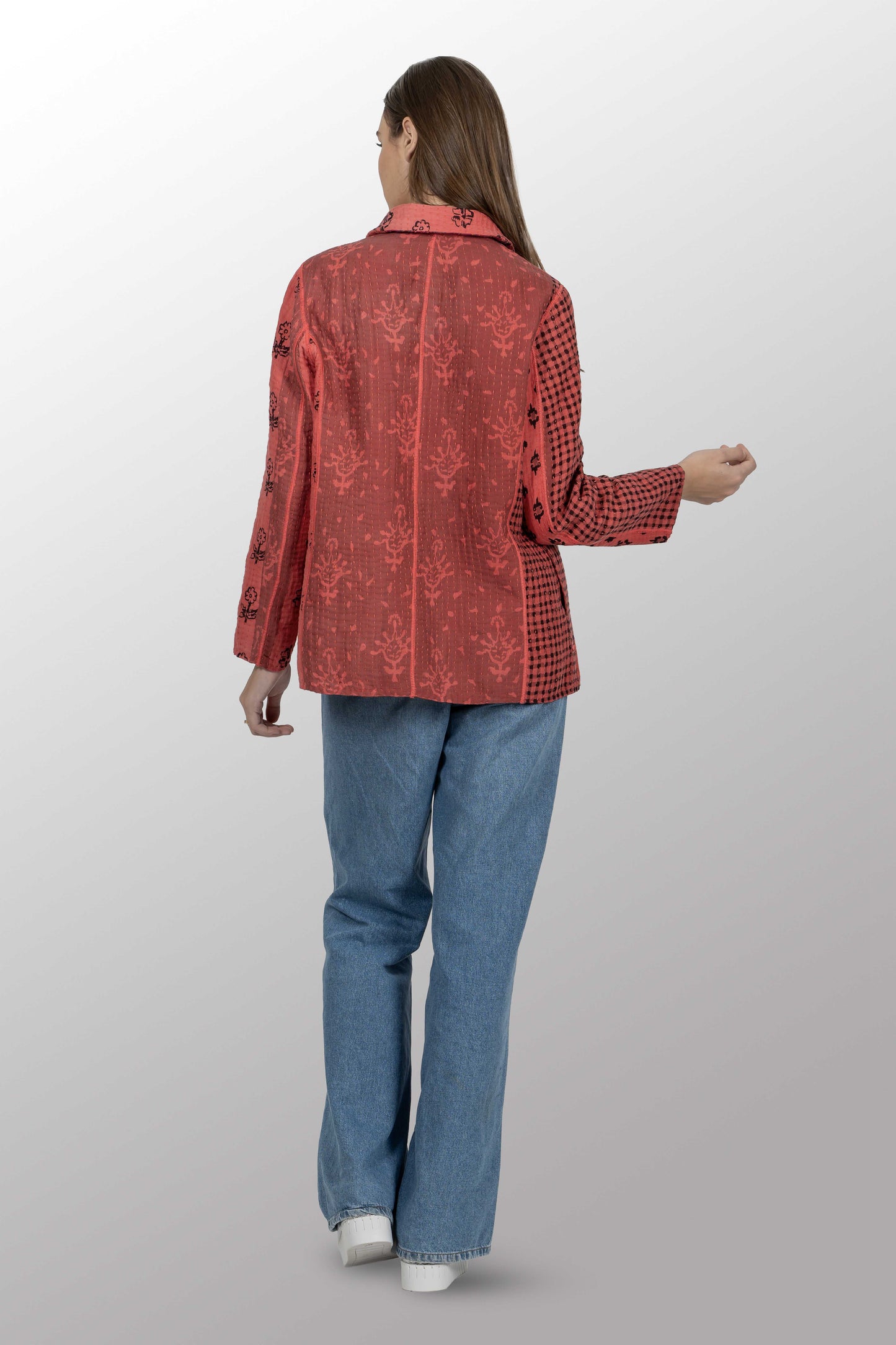 BBK PATCH KANTHA BASIC JACKET - bl-bbp4052-pik -