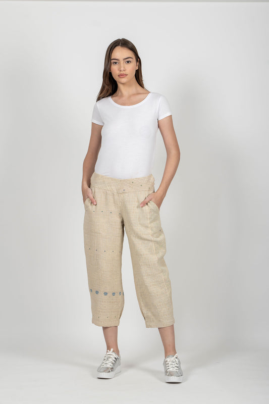 BBK SOLID KANTHA NEW LANTERN PANTS - bl-bbs4651-ivy -