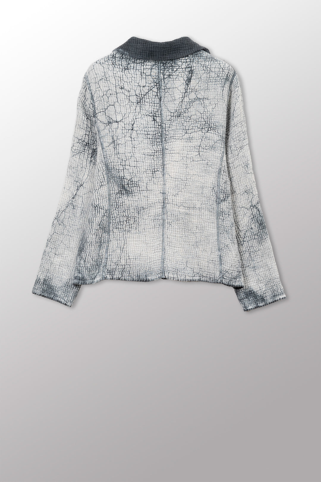 MUD DYE RIPPLE KANTHA SHAPED JACKET - yp4j109-gry -