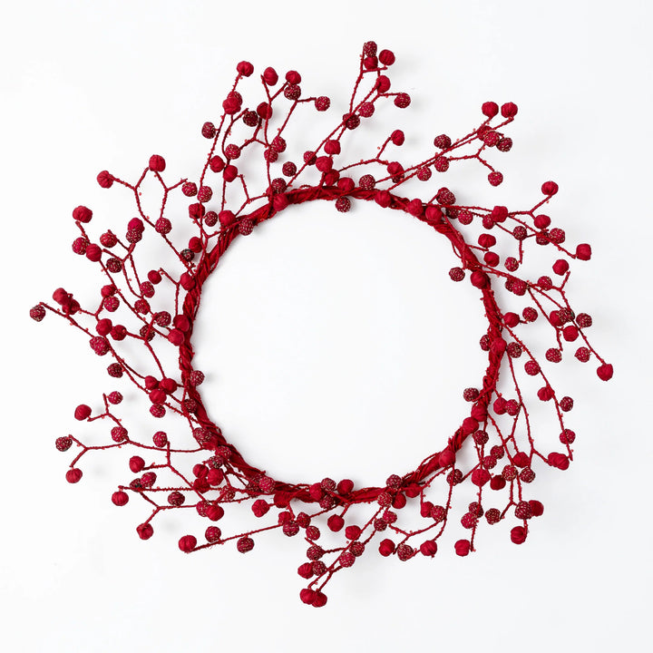Red Kantha Wreath (metallic kantha)