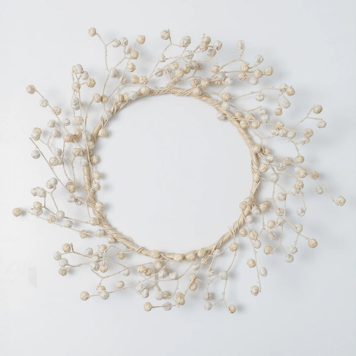 Ivory Kantha Wreath (metallic kantha)
