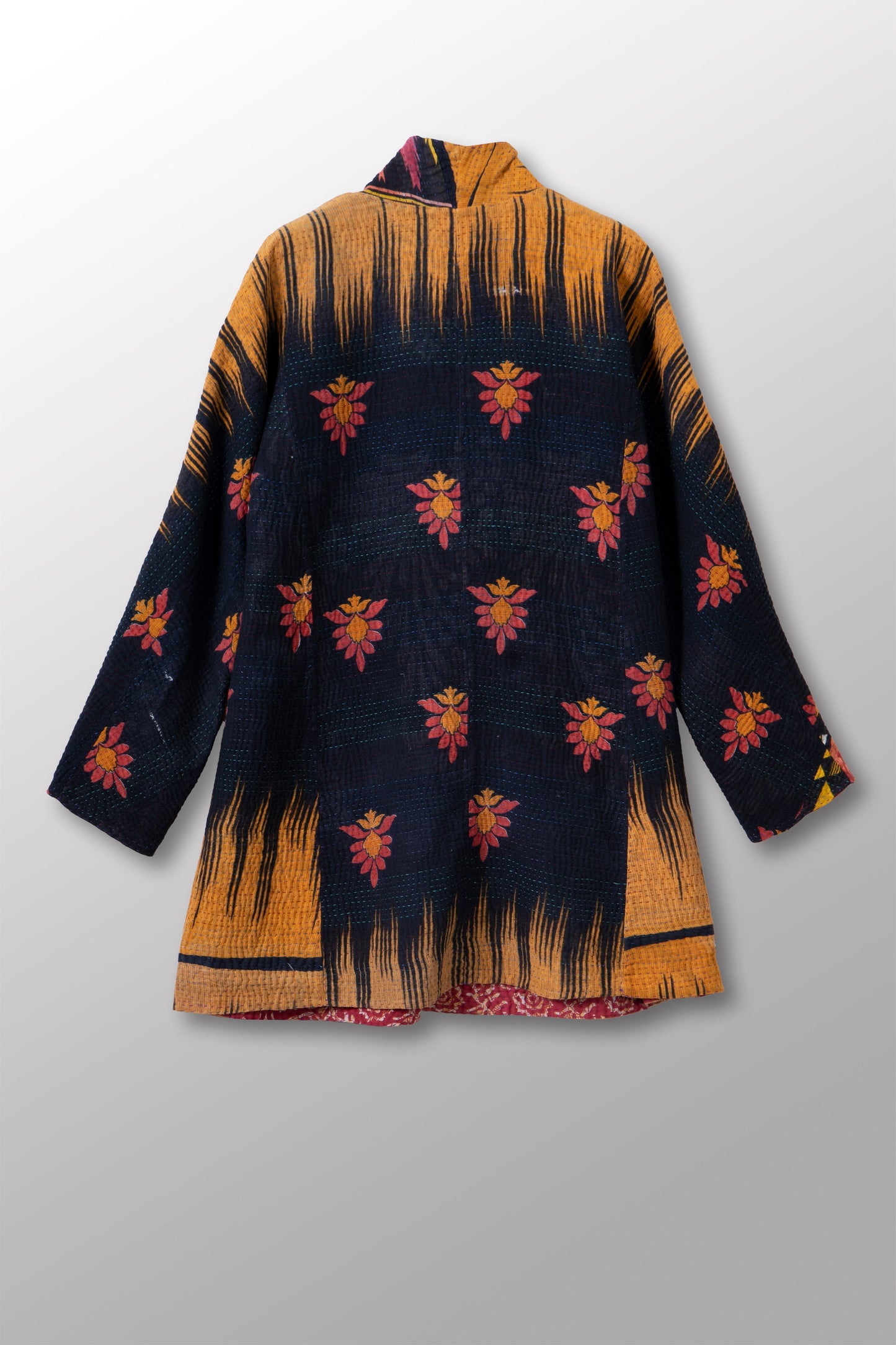 VINTAGE COTTON KANTHA HIGH-NECK TOPPER - cv4045-0048a -
