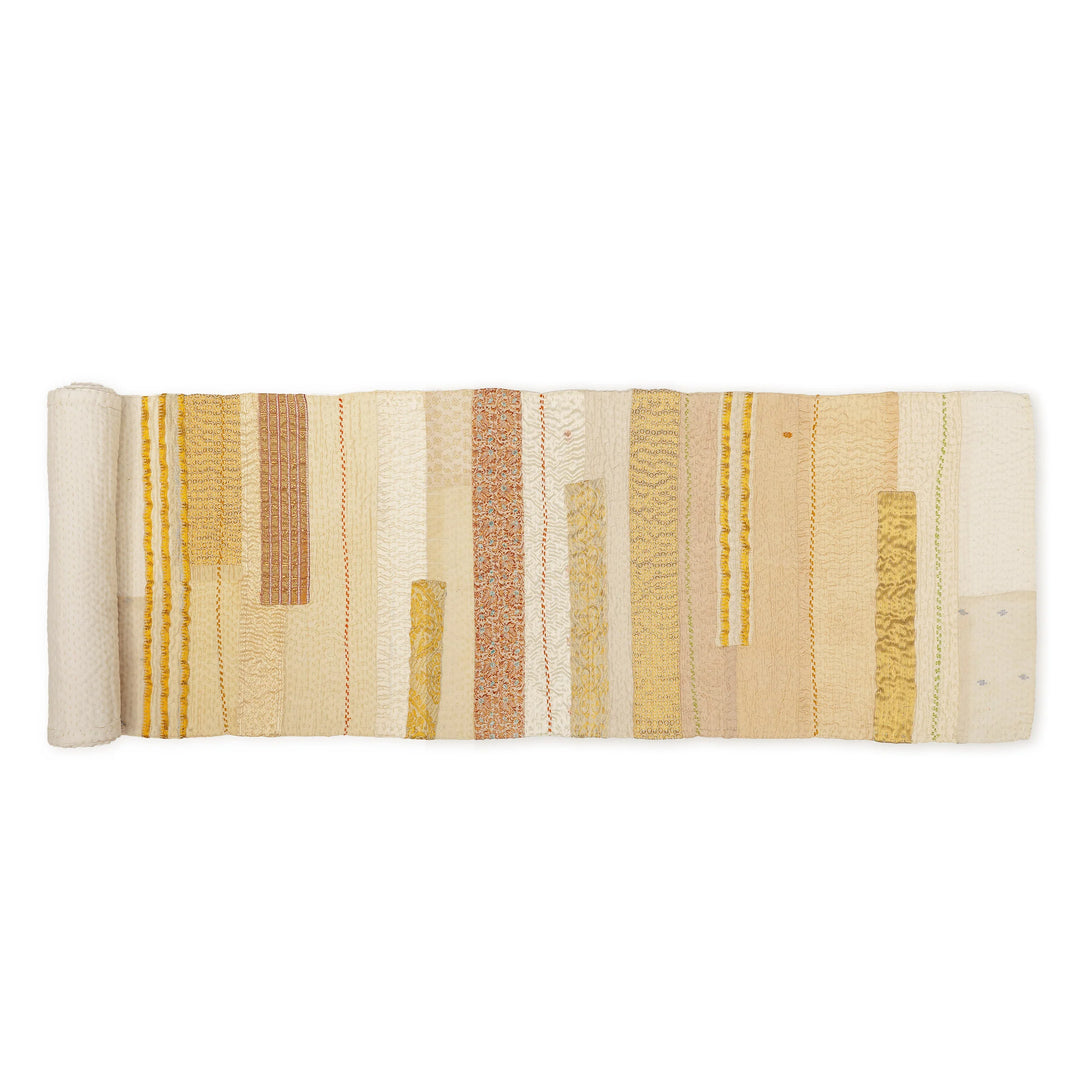 New Dawn Jewel Striped Table Runner - Ivory