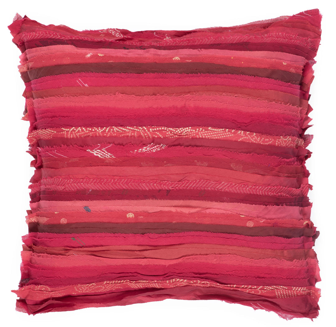 Red Wavy Stripe Cushion
