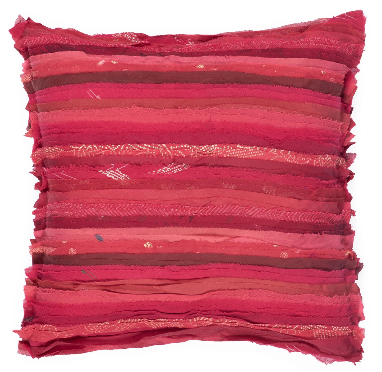Wavy Stripe Patch Pillow Sham -Red -
