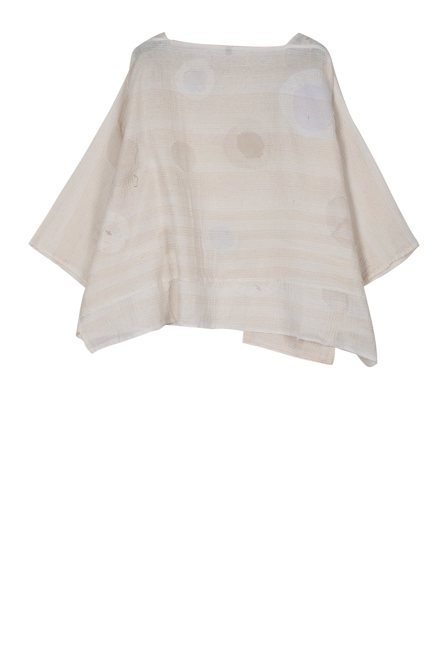 CUT THROUGH DOT AND HOLES KANTHA 3/4 SLV. CROP TOP MIO - cd2538-ivy -