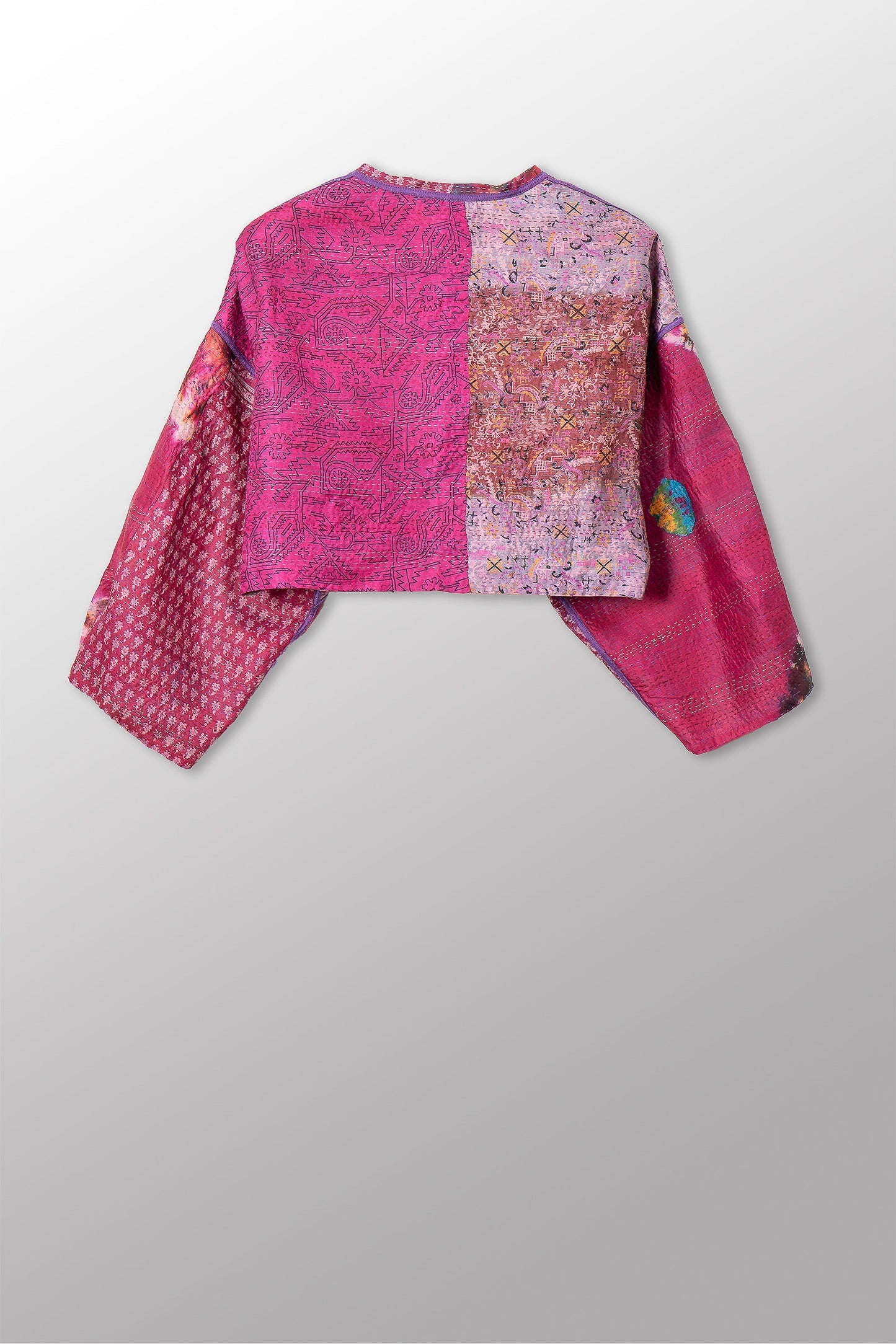 VINTAGE SILK KANTHA SLEEVE JACKET - sv2090-0005s -