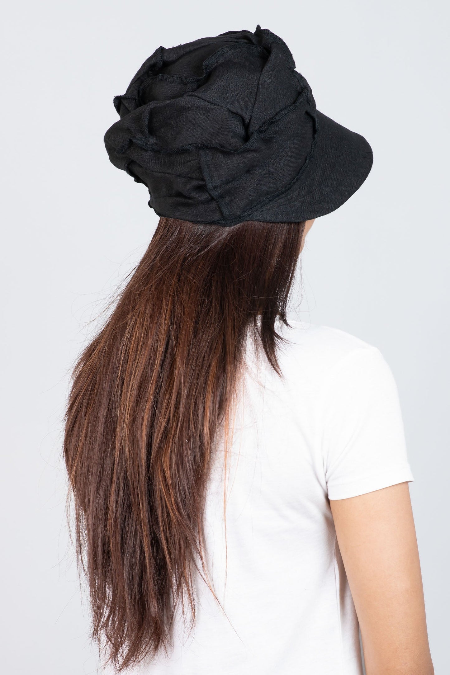 LINEN HALF BRIM HAT - ln1881-blk -