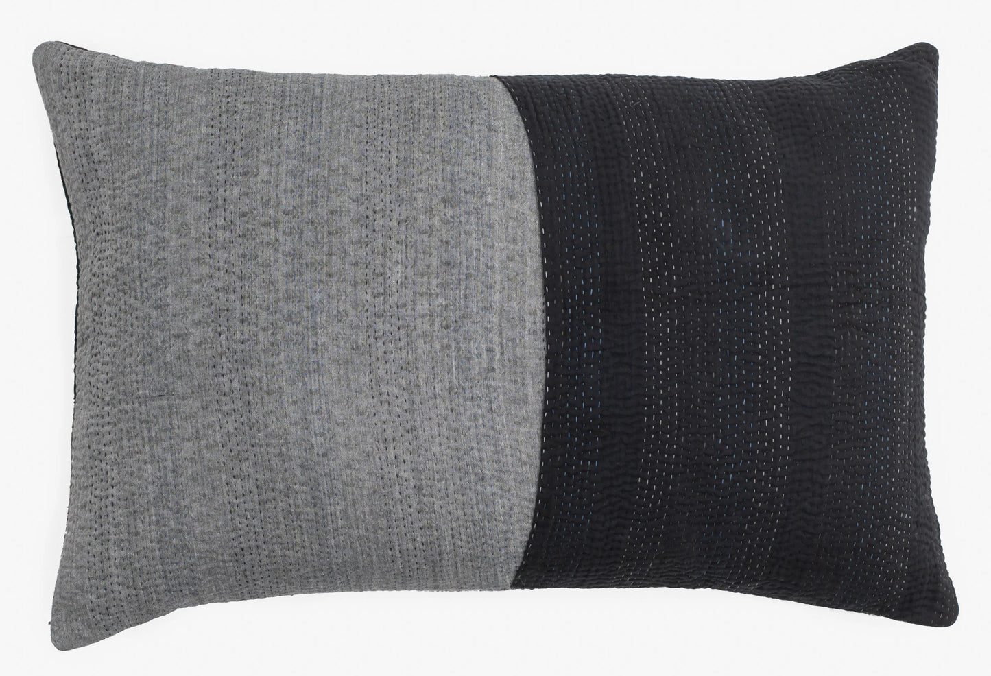 Landscape Handmade vintage Kantha Pillow - Black