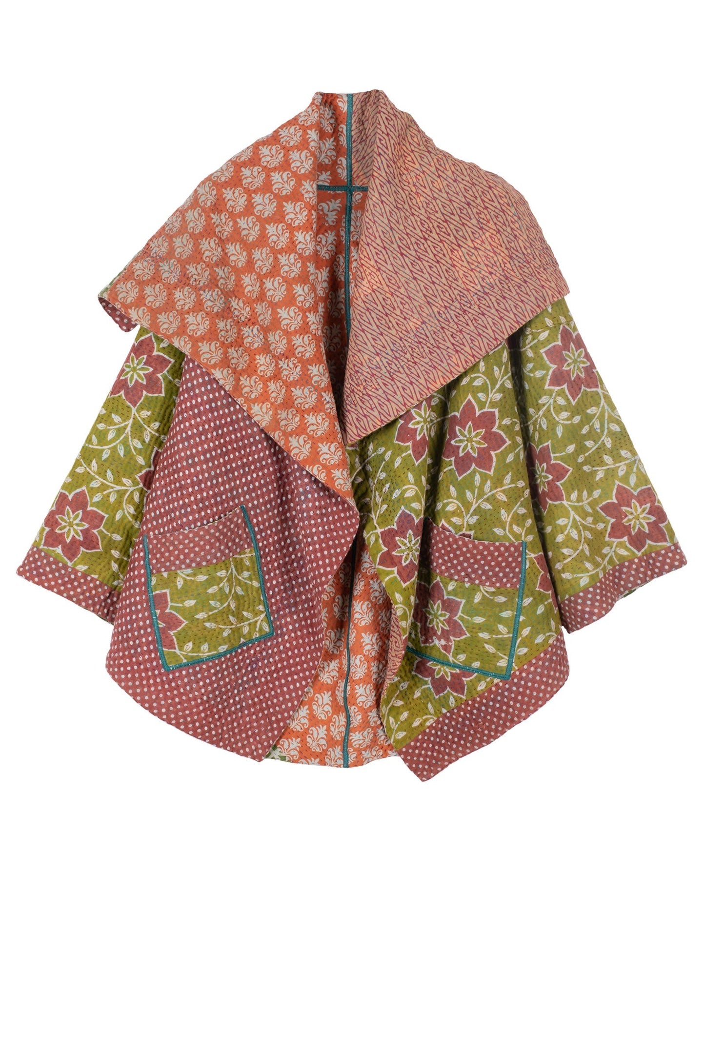 VINTAGE COTTON KANTHA CIRCULAR JKT - cv4008-0061a -