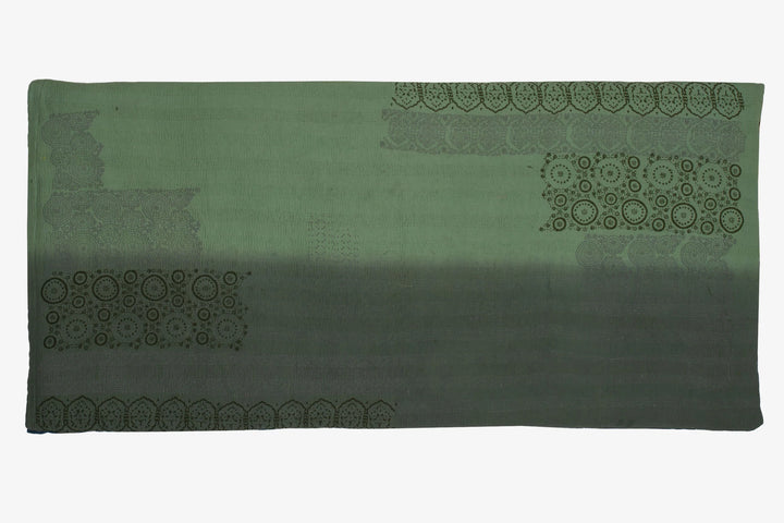 Vintage Fray Patch &amp; Ombre Kantha Day Bed Mattress Cover - Avocado