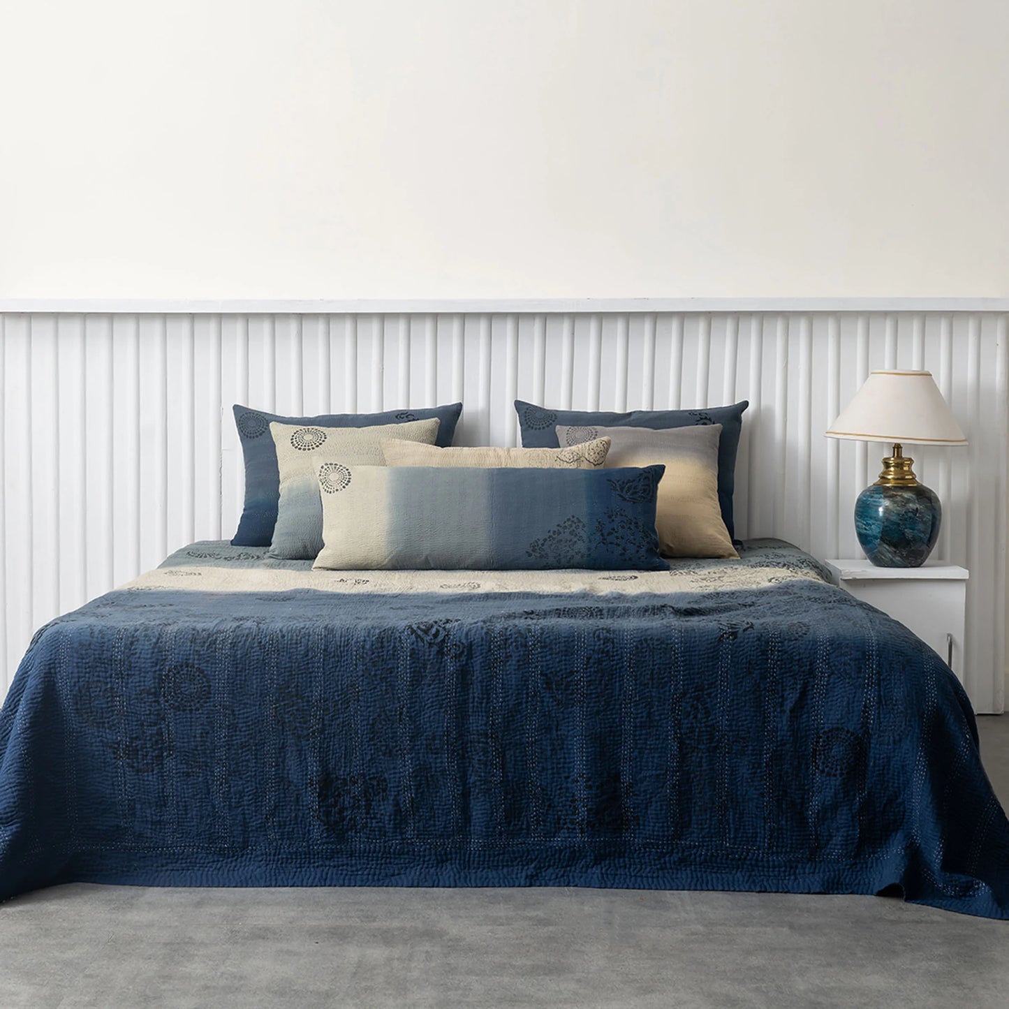 Ombre with Fray Patch Handmade Vintage Quilt