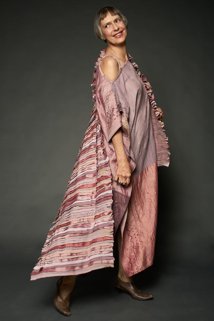 WAVY STRIPE KANTHA SCARF STANDARD - wv2801-mov -
