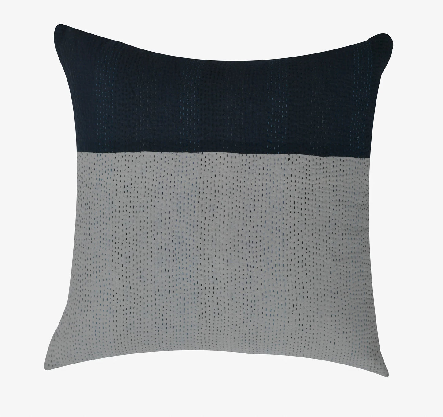 Monotone Ikat Handmade Vintage Kantha Pillow Sham -Monotone Black