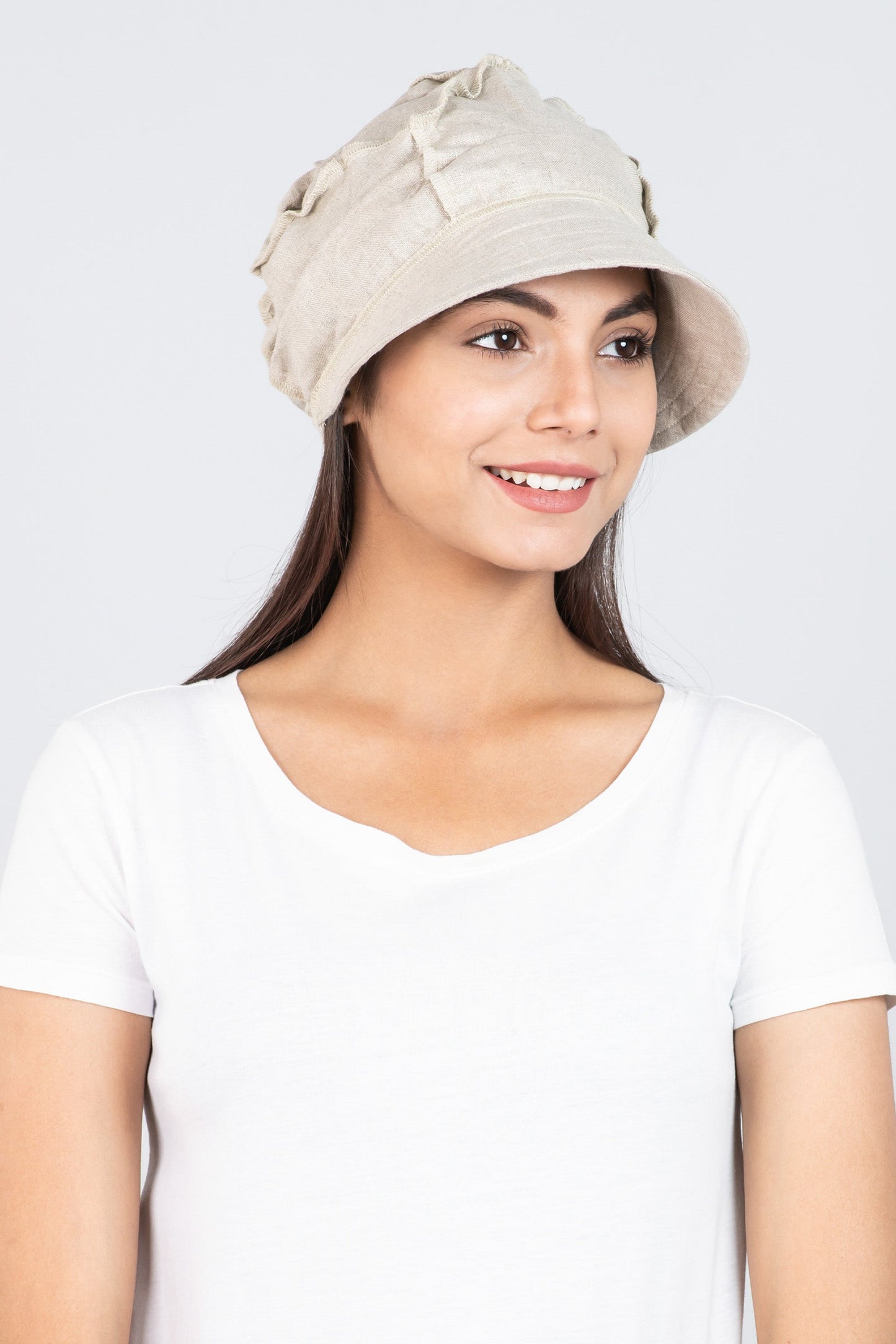 LINEN HALF BRIM HAT - ln1881-ntl -