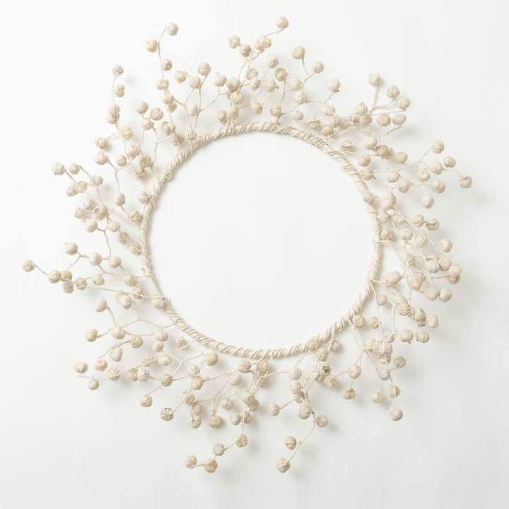 Ivory Kantha Wreath (metallic kantha)