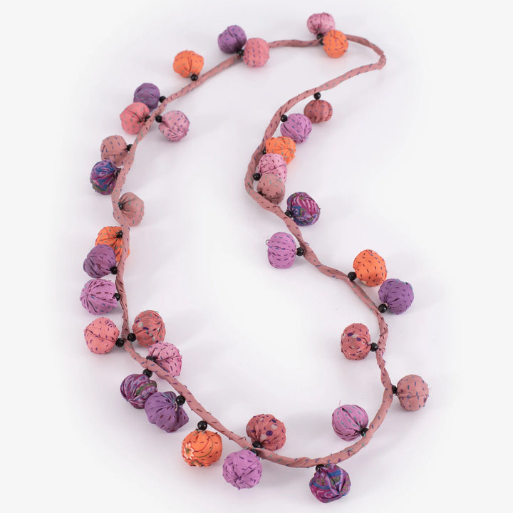COLLIER LONG EN SOIE VINTAGE KANTHA TWIGG - sv2720-pik -