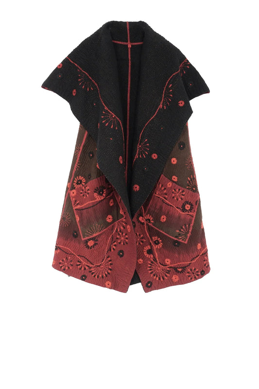 OMBRE SUN RALLI FIREWORKS KANTHA CIRCULAR VEST - of4201-red -