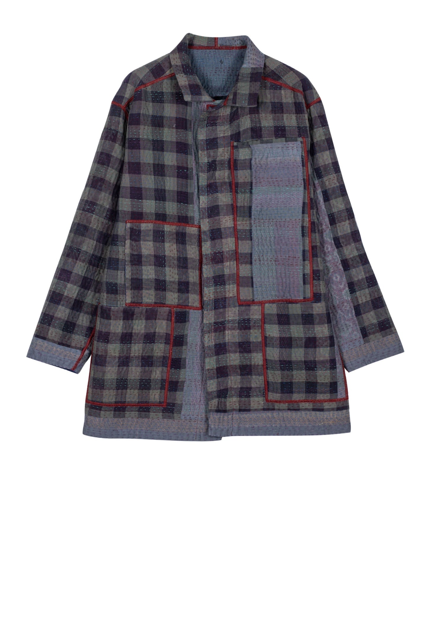 WOVEN VINTAGE COTTON KANTHA MEN'S JACKET - fw4041-5001s -