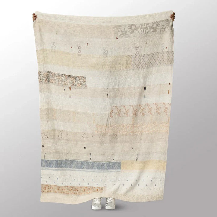 Jewels Stripe Patch Kantha Quilts