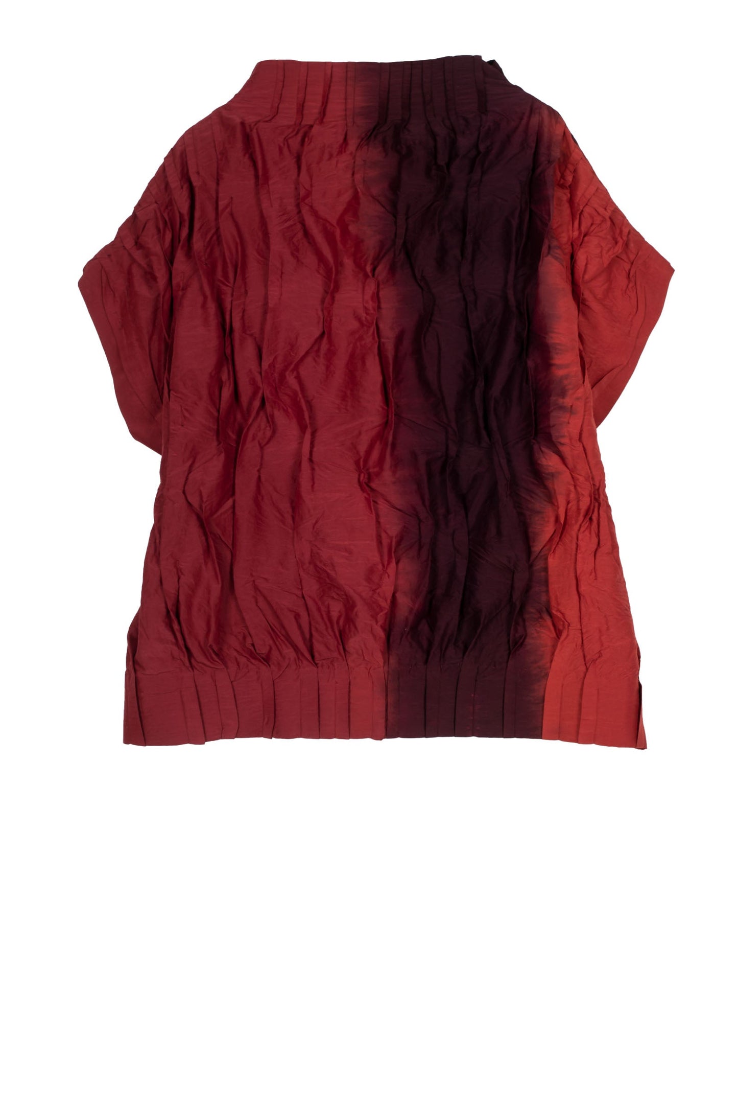 DYED COTTON SILK HEAVY VOILE WAVY TUCK PULLOVER VEST - dh1242-ord -