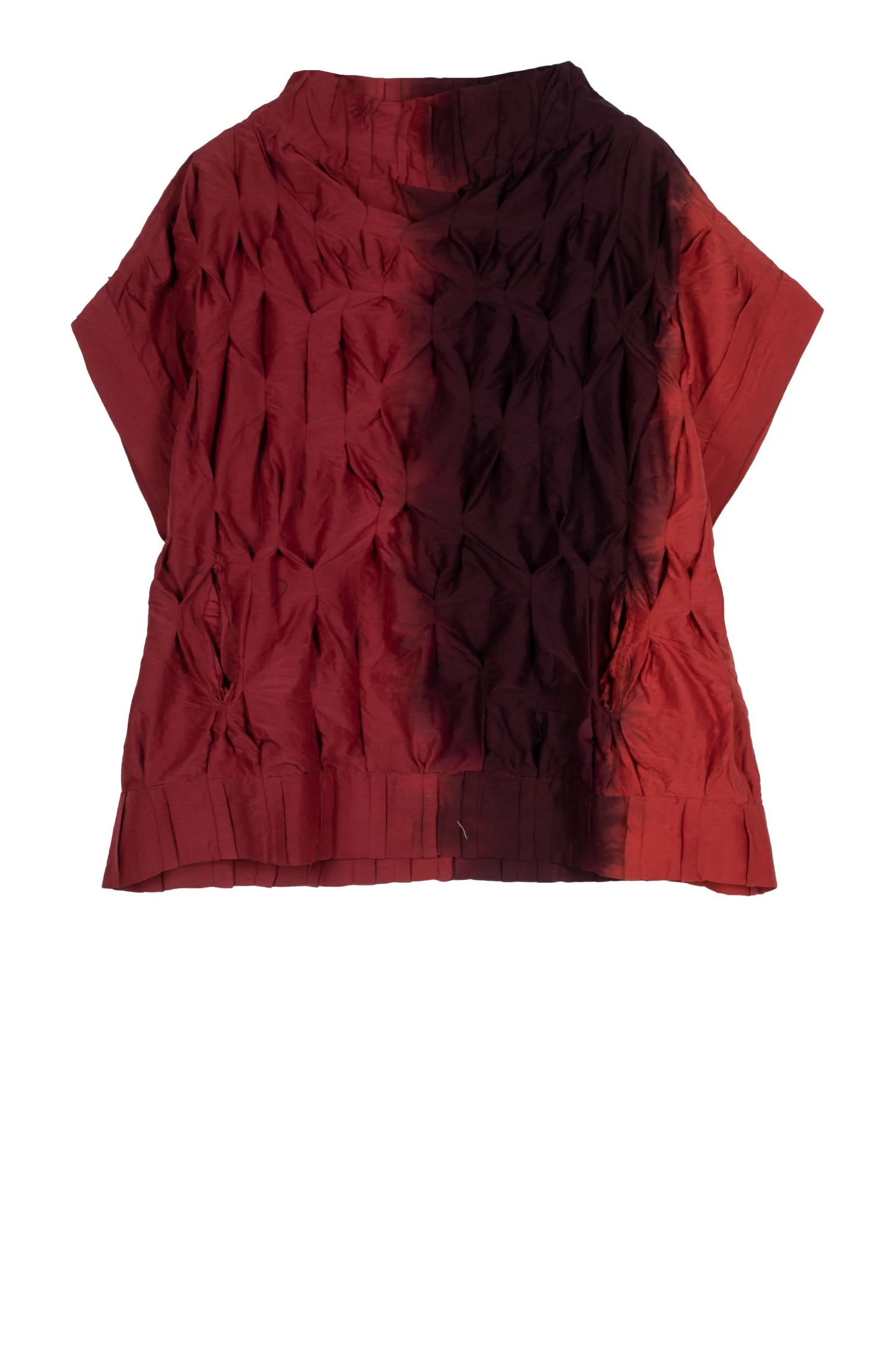 DYED COTTON SILK HEAVY VOILE WAVY TUCK PULLOVER VEST - dh1242-ord -