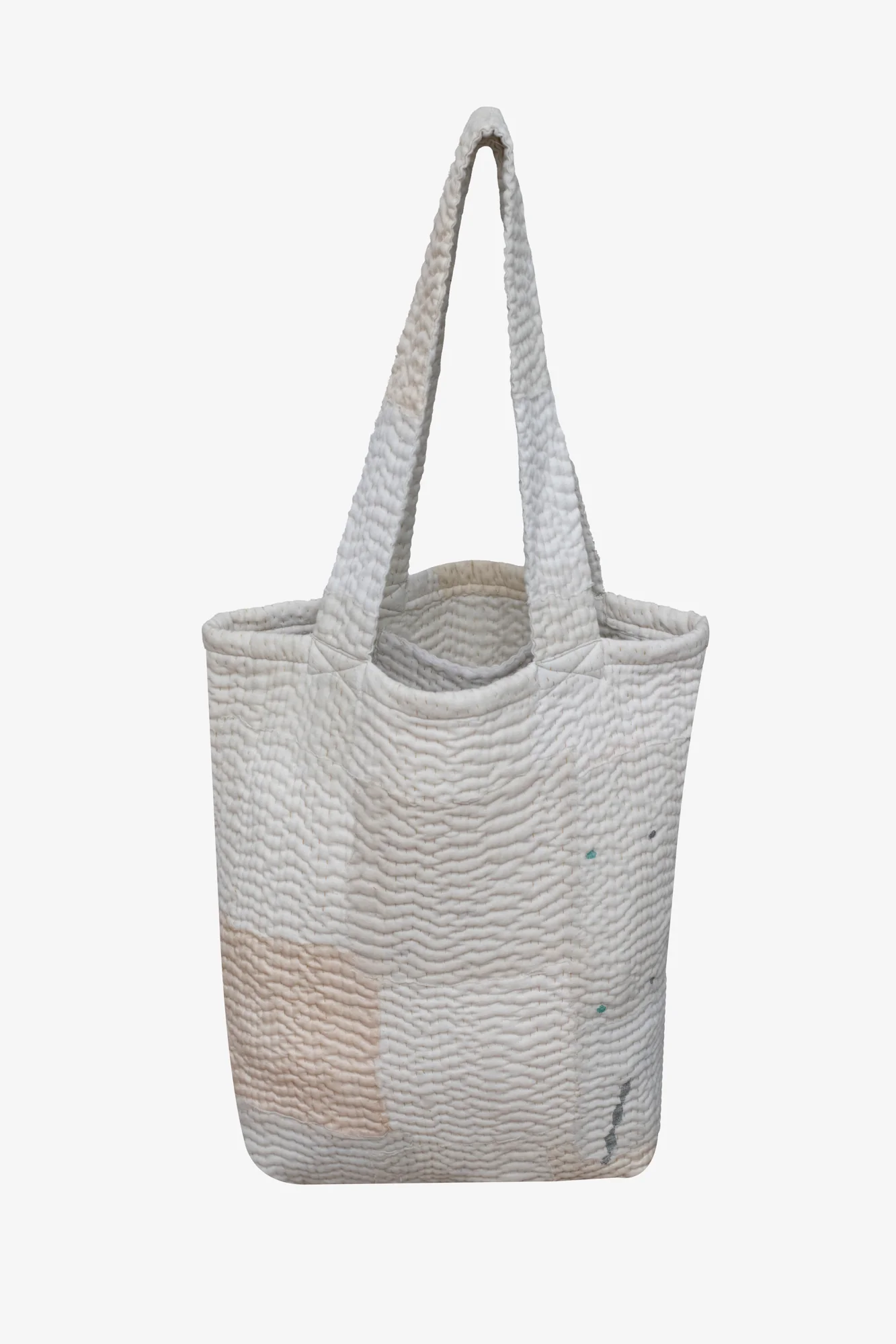 Mosaic Fray Handmade Vintage Kantha Tote Bag -Cauliflower -