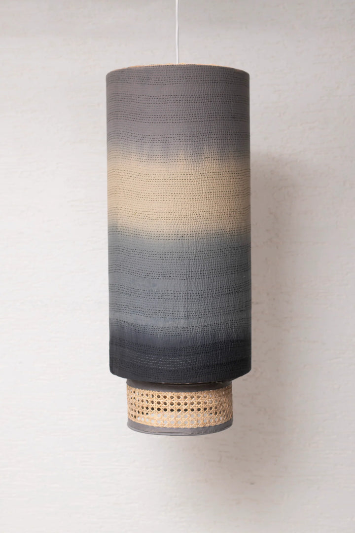 Gray Ombre Kantha Hanging Bedroom lamp