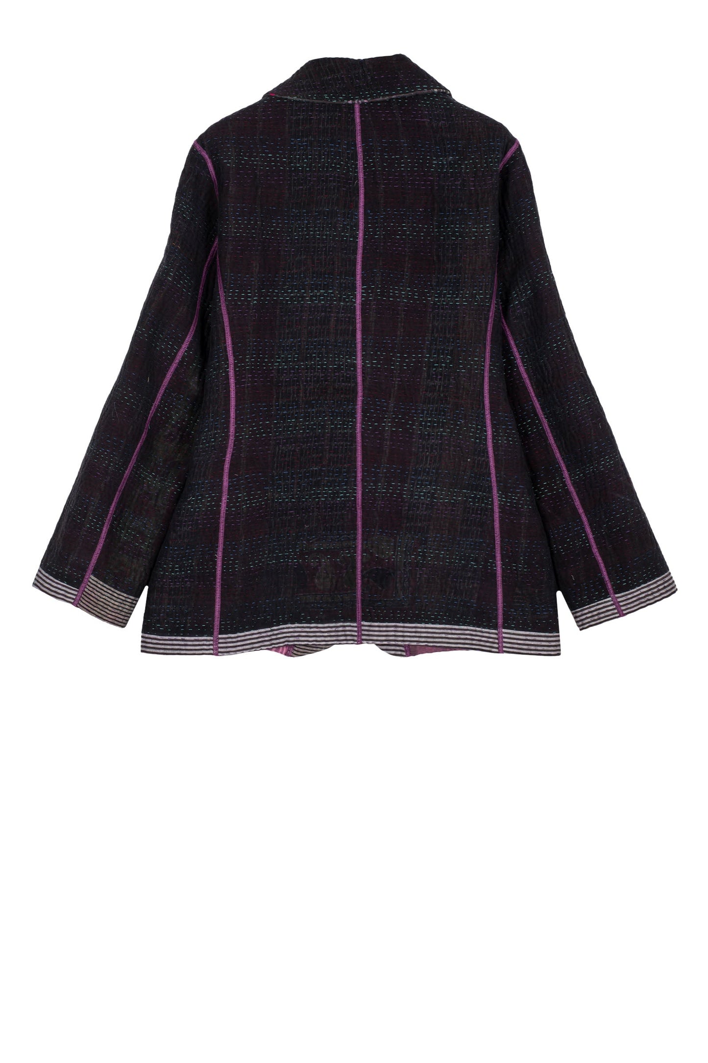 WOVEN VINTAGE COTTON KANTHA BASIC JACKET - fw4052-5002m -