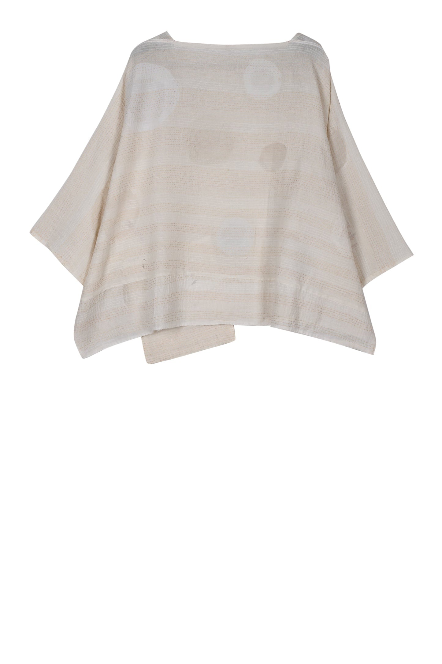 CUT THROUGH DOT AND HOLES KANTHA 3/4 SLV. CROP TOP MIO - cd2538-ivy -