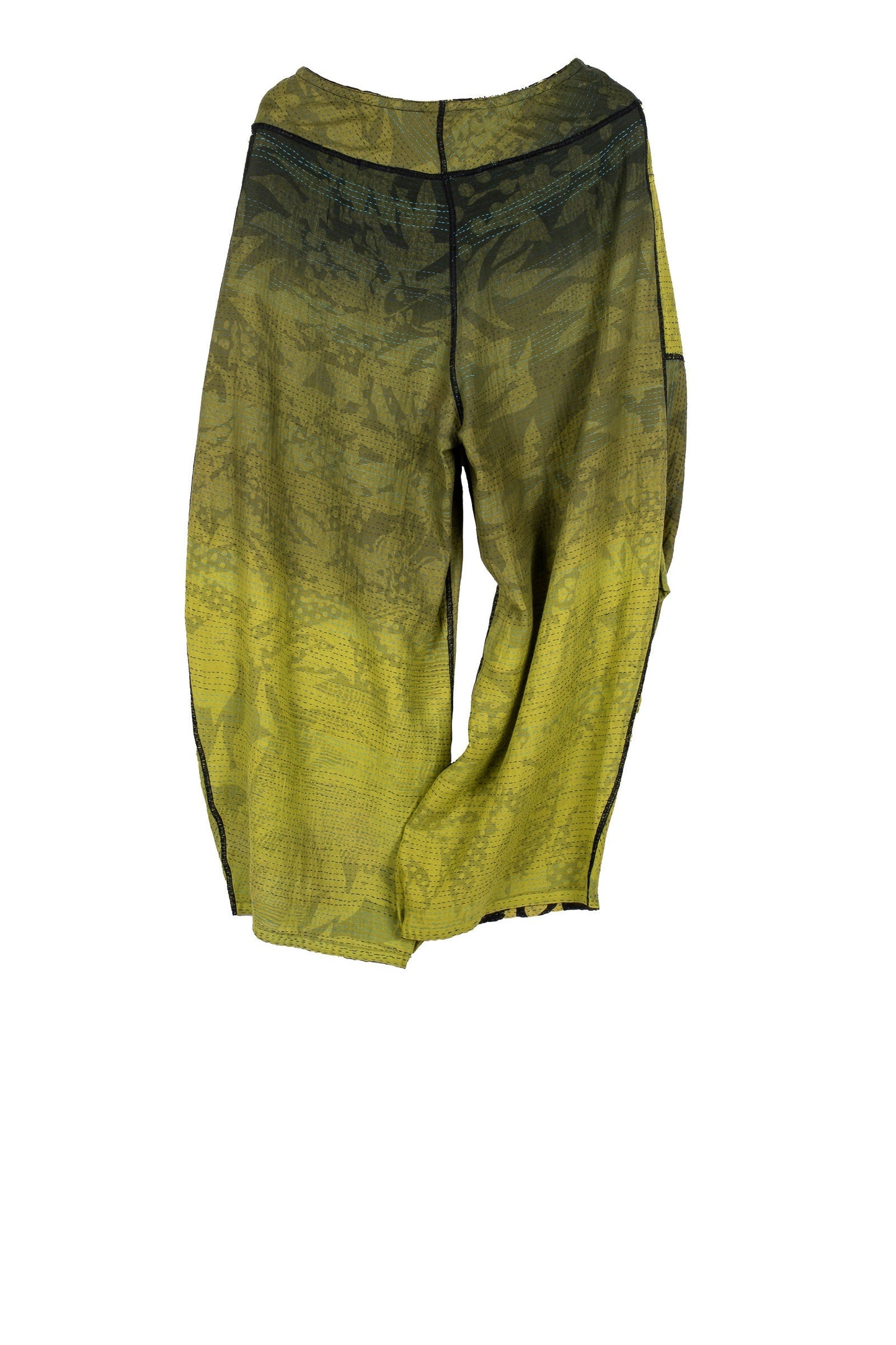 MONOTONE TWILIGHT PRINT KANTHA KNEE TUCKED PANTS - tp2625-cha -