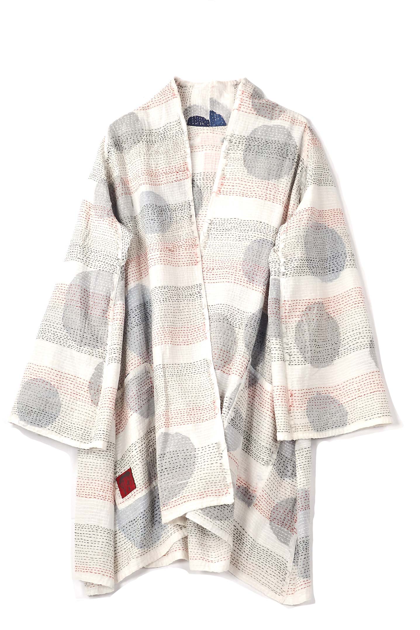 CUT OUT KANTHA A-LINE JKT - ck2003-wht -