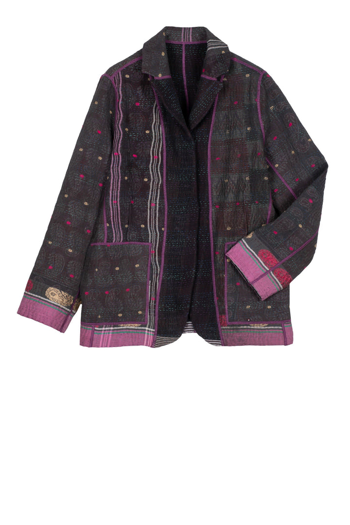 VESTE BASIQUE EN COTON KANTHA VINTAGE TISSÉ - fw4052-5002m -