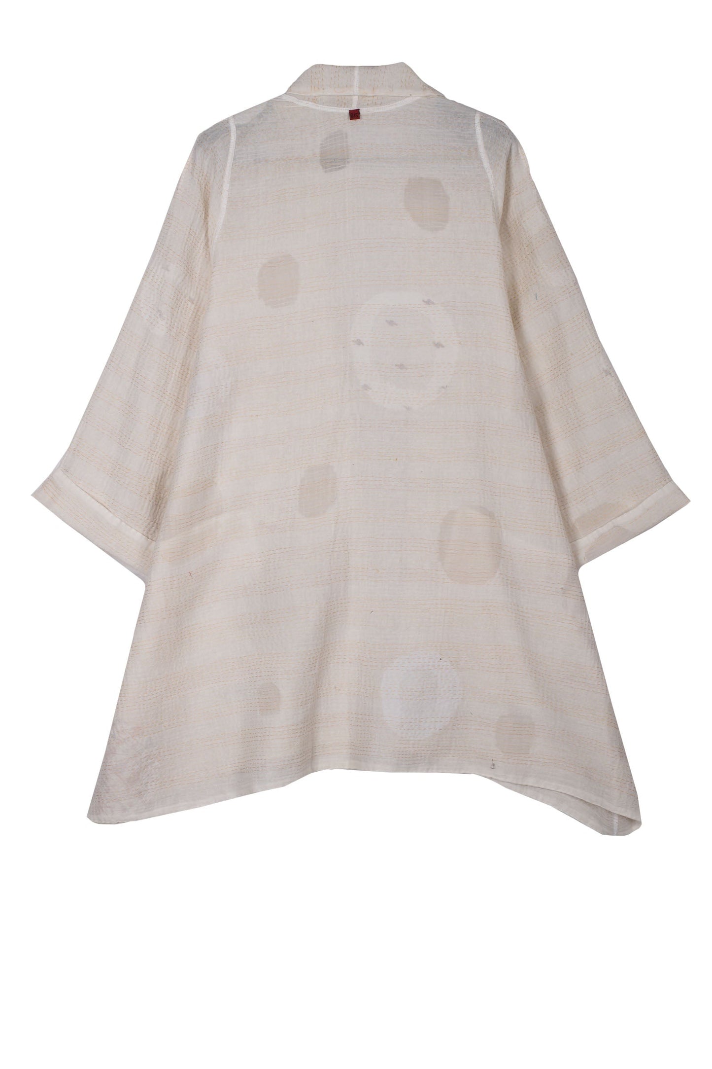 CUT THROUGH DOT AND HOLES KANTHA A-LINE JACKET - cd2003-ivy -