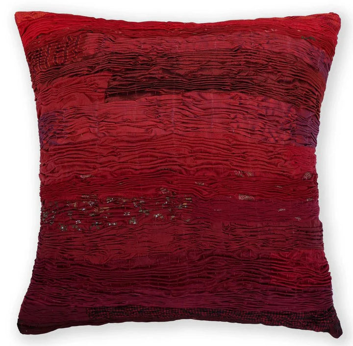 Red Saree Pleated Cushion