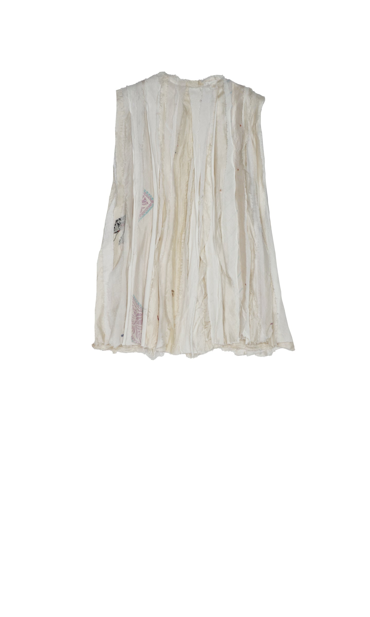 WAVY STRIPE KANTHA SHORT VEST - wv2229-ivy -