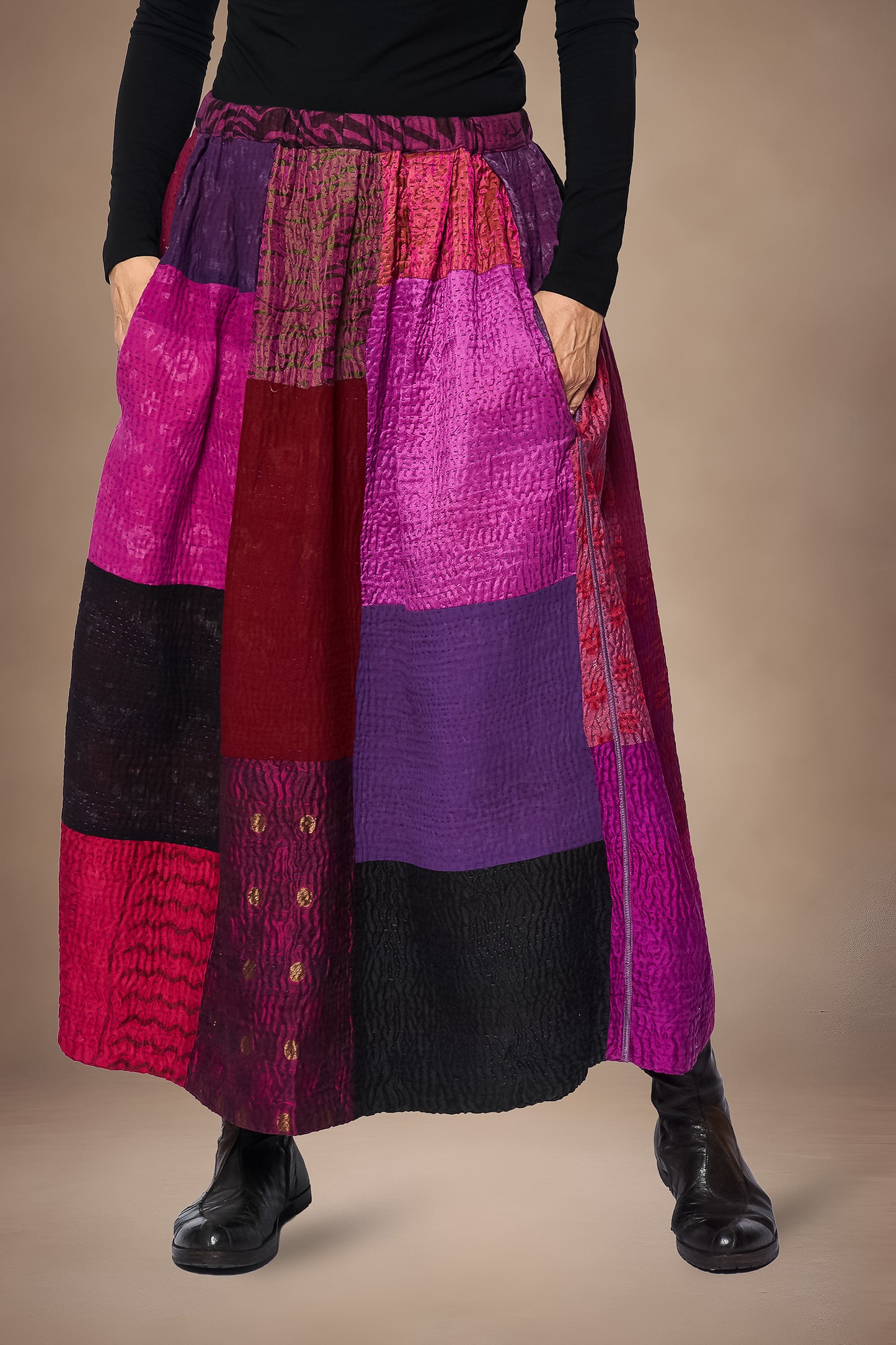 TUCKED GATHER SKIRT - oc4663-prp -