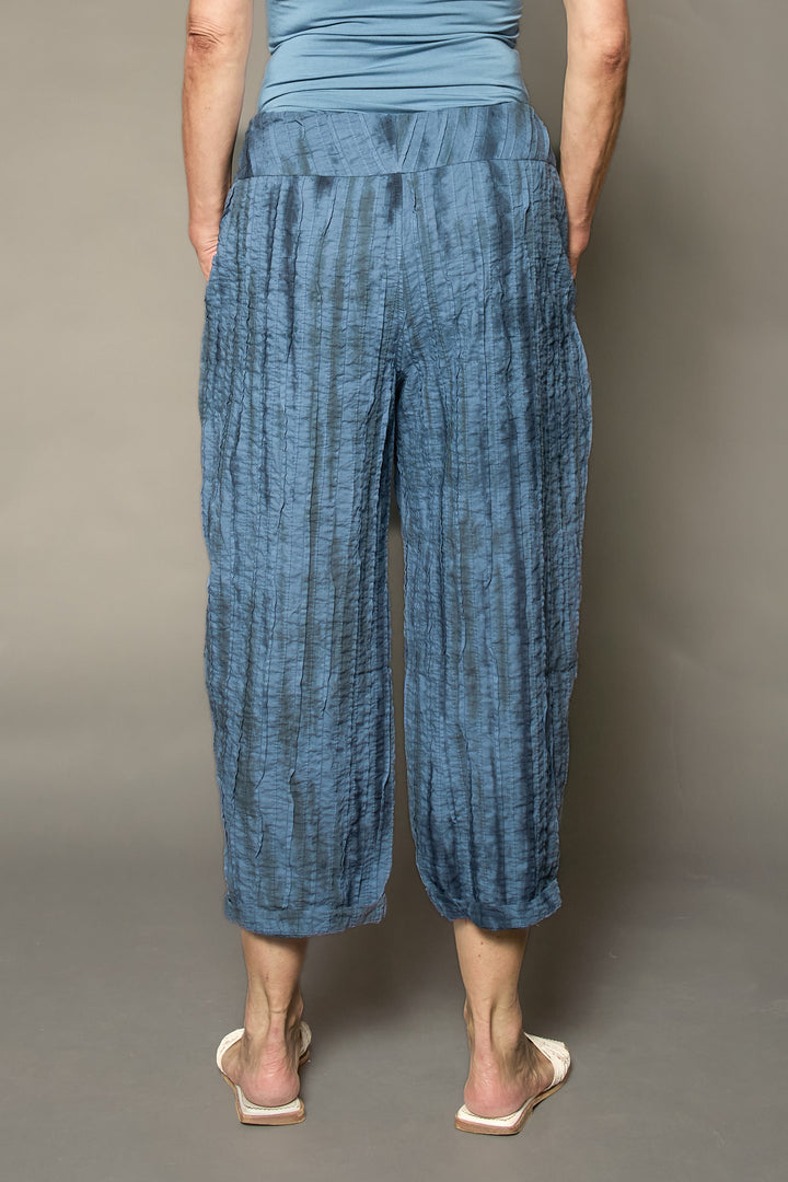 DOUBLE TIE DYE RIPPLE TUCK NEW LANTERN PANTS - trw1651-gry -