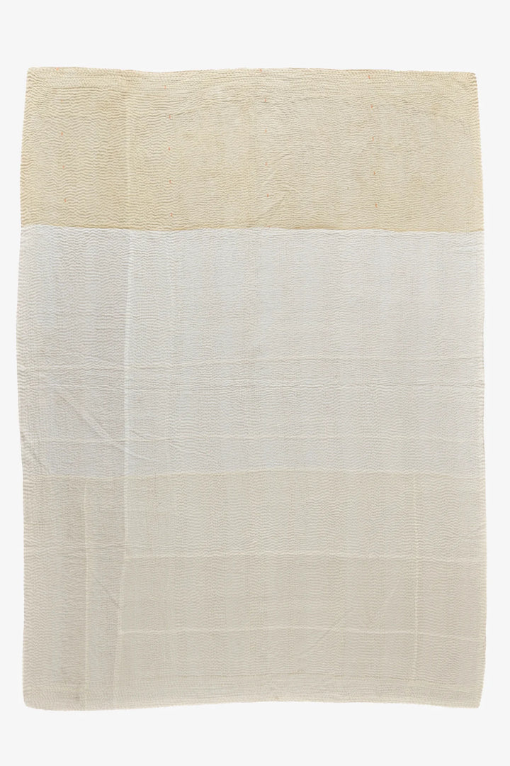 Mosaic Fray Patch Handmade Vintage Kantha Quilts -Cauliflower