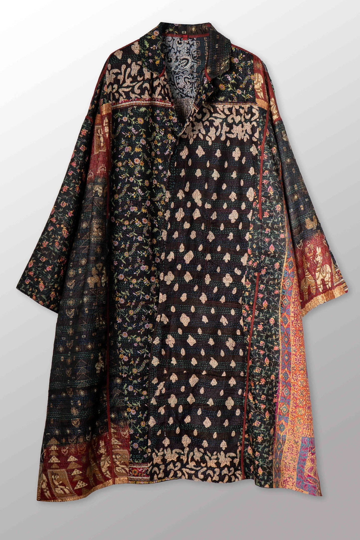 VINTAGE SILK KANTHA NEW OVERSIZED COAT - sv2342-0009a -
