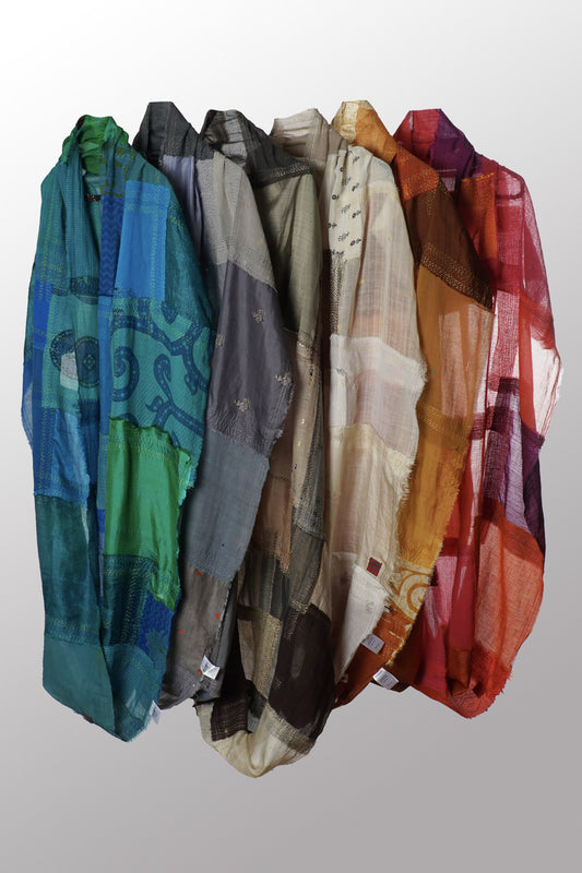 MOSAIC PATCH KANTHA INFINITY SCARF - mz1816-pik -