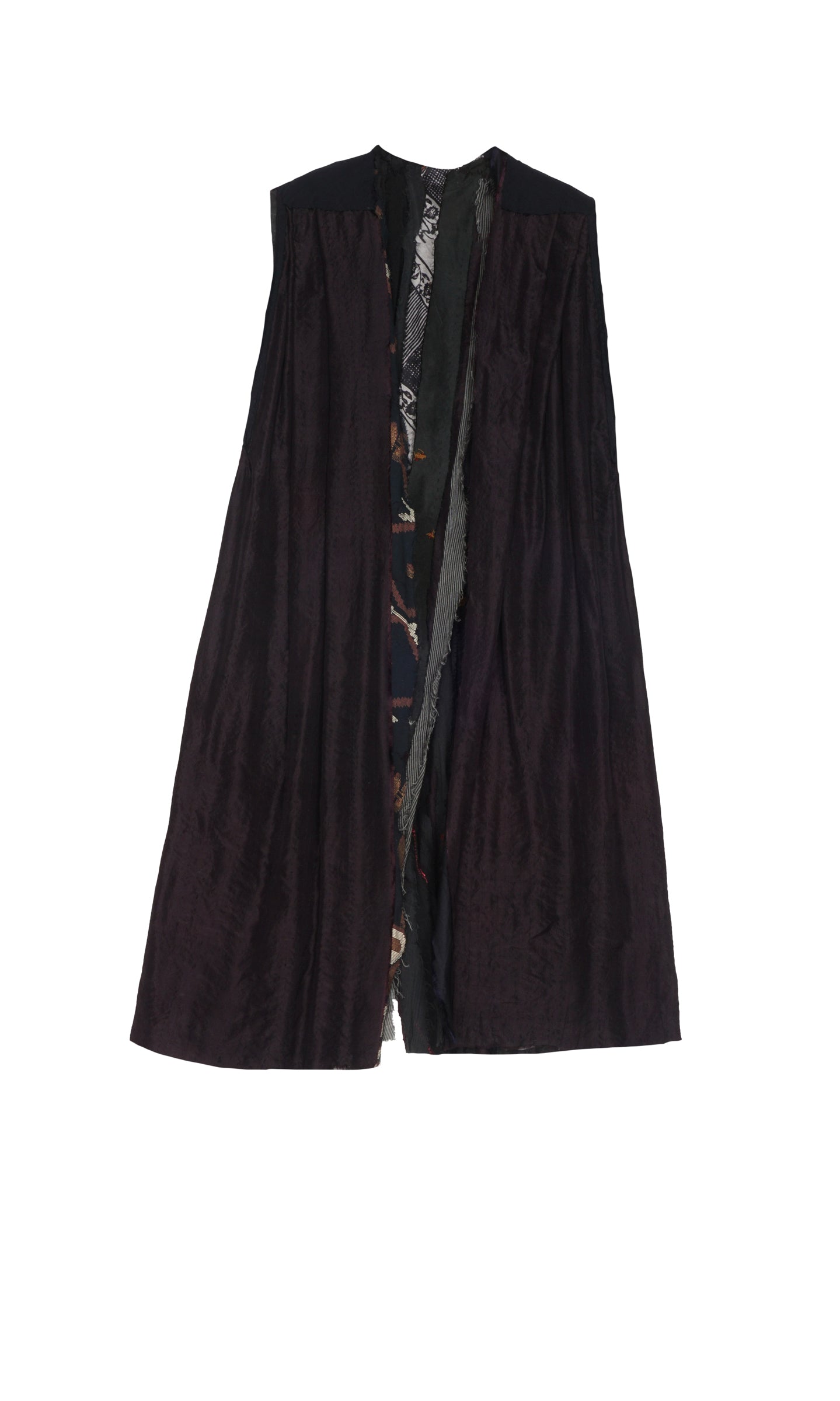 WAVY STRIPE KANTHA VEST - wv2230-blk -